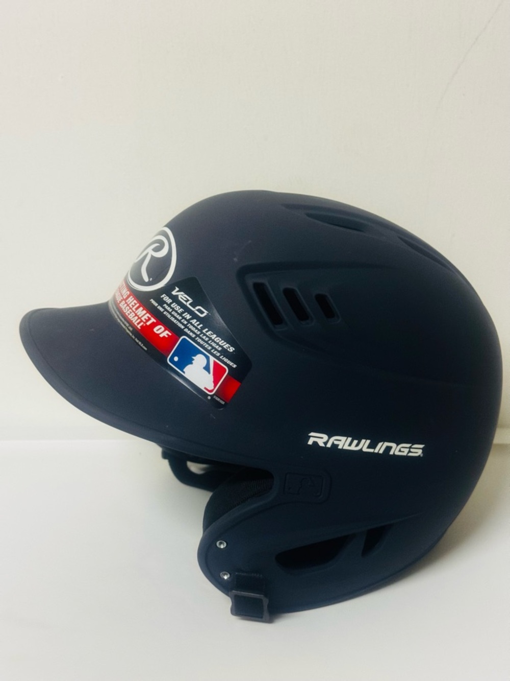 RAWLINGS 
R16 REVERSE MATTE NAVY BATTING HELMET, JUNIOR & SENIOR WITH STRING .